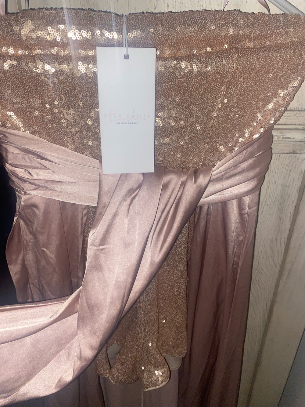 New Dear Emilia by Hello Molly Dress/romper Pink Baby Sequins, silk, Size Small